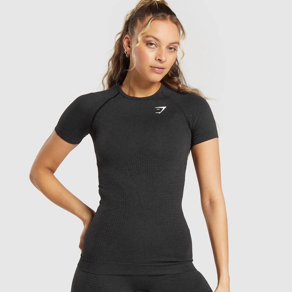 Gymshark Vital Seamless T-Shirt - Black Marl XS